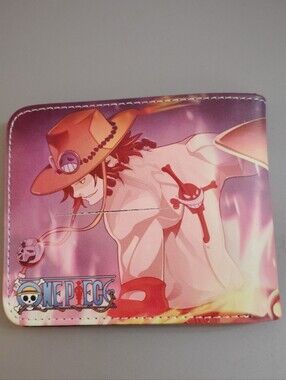 New fire fist ace one piece anime manga leather wallet